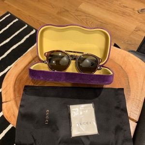 gucci havana round sunglasses